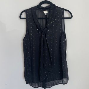 TARGET - NWT sleeveless blouse black with gold detail